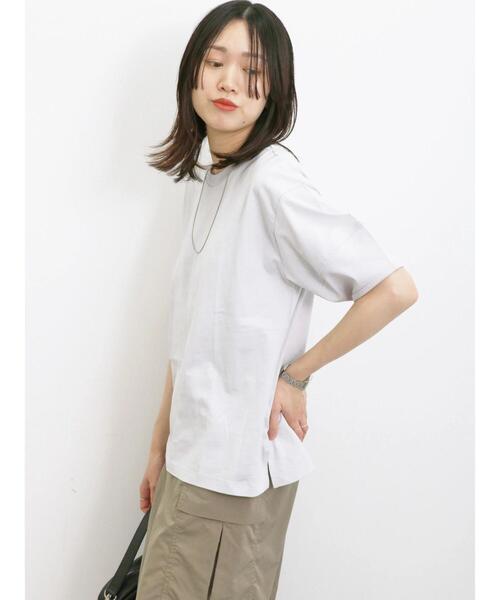 Samansa Mos2 blue(サマンサモスモスブルー)の「【USAコットン】ランタンスリーブTシャツ(Tシャツ/カットソー・レディース・オフホワイト/チャコールグレー/シルバーグレー・F)」の22枚目の写真