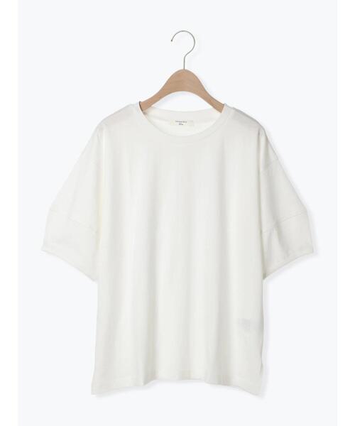 Samansa Mos2 blue(サマンサモスモスブルー)の「【USAコットン】ランタンスリーブTシャツ(Tシャツ/カットソー・レディース・オフホワイト/チャコールグレー/シルバーグレー・F)」の9枚目の写真