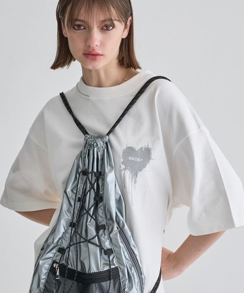 ONCILY（オンシェリー）の「HEART LOGO STITCH T-SHIRT / ハートロゴステッチTシャツ（Tシャツ/カットソー・メンズ・ブラック/ブルー/レッド/ネイビー/シルバー・MEDIUM/SMALL/LARGE）」の6枚目の写真