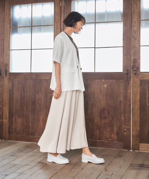 STYLE DELI（スタイルデリ）の「微シボ綿混ハーフスリーブ