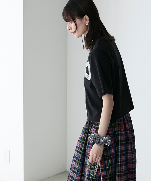 forksy.(フォルクシー)の「【forksy.】レースリボンドッキングTシャツ(Tシャツ/カットソー・レディース・ブラック/オフホワイト・FREE)」の20枚目の写真