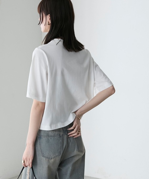 forksy.(フォルクシー)の「【forksy.】レースリボンドッキングTシャツ(Tシャツ/カットソー・レディース・ブラック/オフホワイト・FREE)」の9枚目の写真