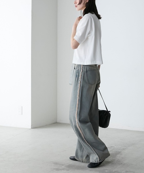 forksy.(フォルクシー)の「【forksy.】レースリボンドッキングTシャツ(Tシャツ/カットソー・レディース・ブラック/オフホワイト・FREE)」の13枚目の写真