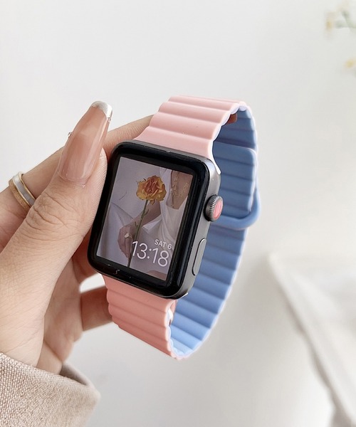 LUON(ルオン)の「LUON / Apple Watch Band / 磁気式アップルウォッチ バンド(デジタル腕時計・レディース・グリーン系1/パープル系2/ホワイト系1/ホワイト系2/ブラウン系1/レッド系1/ブラック系1/グリーン系2/パープル系1/グレー系1/イエロー系1/ピンク系1/ピンク系2/ブルー系1・A/B)」の13枚目の写真