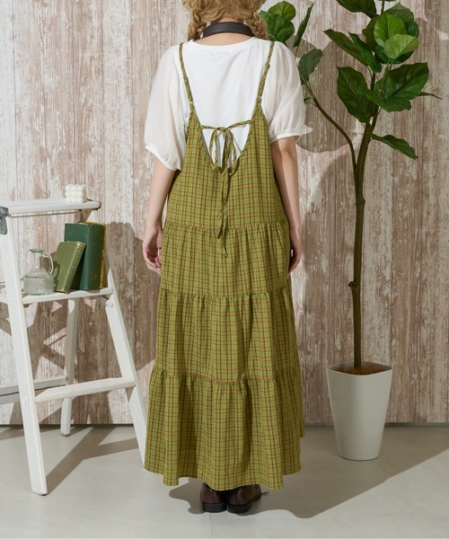 kutir（クティール）の「アソートリボンティアードキャミワンピース（ワンピース・レディース・ブラック/イエロー系その他/レッド/ブルー系その他/グリーン系その他/グリーン/ブルー系/イエロー系/レッド系/ブラック系その他/オフホワイト/ライトグリーン/ネイビー・FREE）」の18枚目の写真