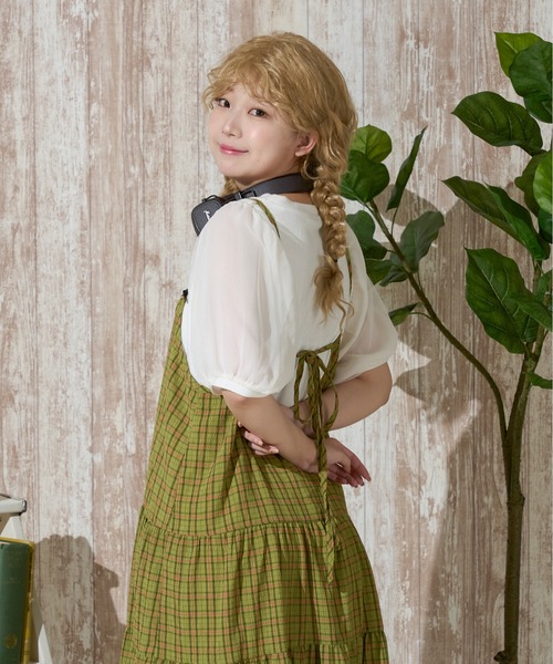 kutir（クティール）の「アソートリボンティアードキャミワンピース（ワンピース・レディース・ブラック/イエロー系その他/レッド/ブルー系その他/グリーン系その他/グリーン/ブルー系/イエロー系/レッド系/ブラック系その他/オフホワイト/ライトグリーン/ネイビー・FREE）」の20枚目の写真