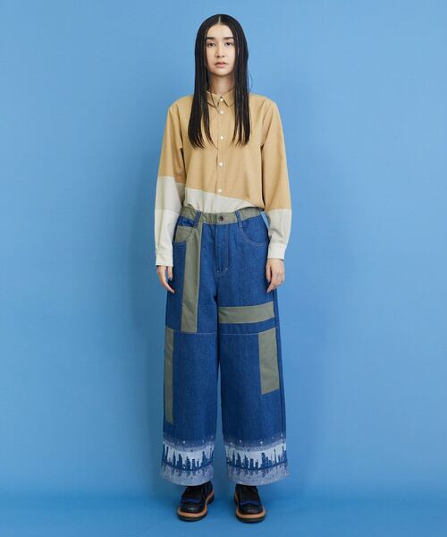 FRAPBOIS（フラボア）の「イブニングタウン パンツ（デニムパンツ・レディース・ネイビー/ブルー・2/1）」の10枚目の写真