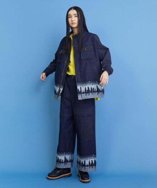 FRAPBOIS（フラボア）の「イブニングタウン パンツ（デニムパンツ・レディース・ネイビー/ブルー・2/1）」の18枚目の写真