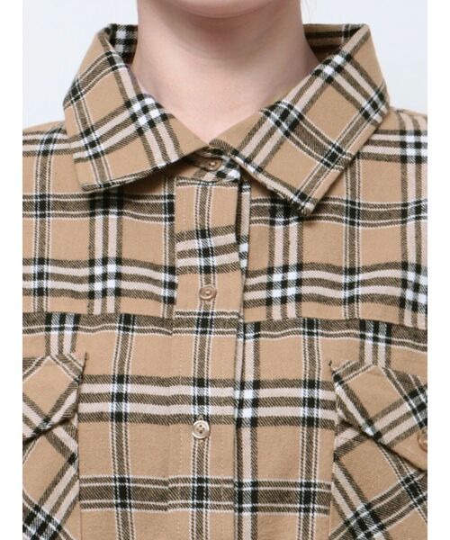 GYDA（ジェイダ）の「【SETUP着用可】ドロップショルダーCHECKシャツ（シャツ/ブラウス・レディース・グレー/ベージュ・FREE）」の14枚目の写真