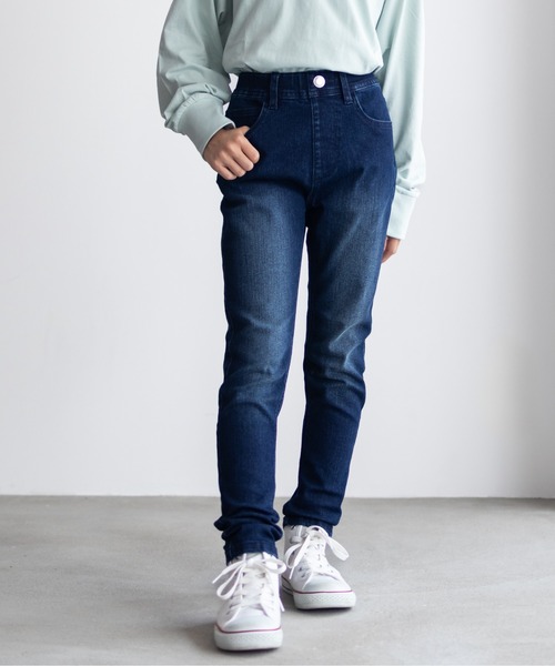 NAVY(ネイビー)の「【 キッズ ガールズ 】NAVY ストレッチ ストレート デニム ウエストギャザーパンツ のびるモン(デニムパンツ・キッズ・ネイビー/ブルー/サックスブルー・160/150/140/130/120/110)」の9枚目の写真