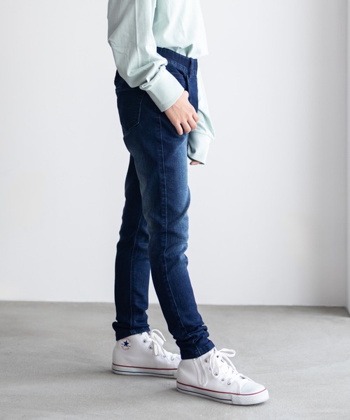 NAVY(ネイビー)の「【 キッズ ガールズ 】NAVY ストレッチ ストレート デニム ウエストギャザーパンツ のびるモン(デニムパンツ・キッズ・ネイビー/ブルー/サックスブルー・160/150/140/130/120/110)」の10枚目の写真