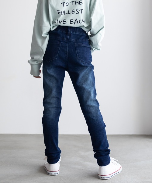 NAVY(ネイビー)の「【 キッズ ガールズ 】NAVY ストレッチ ストレート デニム ウエストギャザーパンツ のびるモン(デニムパンツ・キッズ・ネイビー/ブルー/サックスブルー・160/150/140/130/120/110)」の11枚目の写真