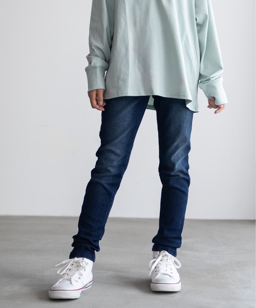 NAVY(ネイビー)の「【 キッズ ガールズ 】NAVY ストレッチ ストレート デニム ウエストギャザーパンツ のびるモン(デニムパンツ・キッズ・ネイビー/ブルー/サックスブルー・160/150/140/130/120/110)」の6枚目の写真