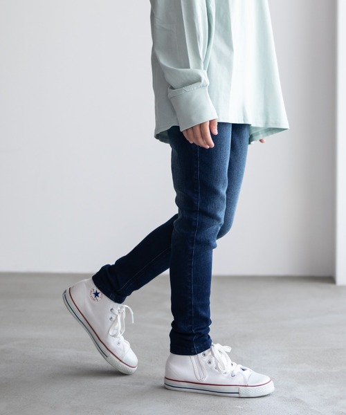 NAVY(ネイビー)の「【 キッズ ガールズ 】NAVY ストレッチ ストレート デニム ウエストギャザーパンツ のびるモン(デニムパンツ・キッズ・ネイビー/ブルー/サックスブルー・160/150/140/130/120/110)」の7枚目の写真