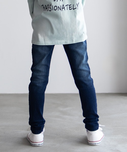 NAVY(ネイビー)の「【 キッズ ガールズ 】NAVY ストレッチ ストレート デニム ウエストギャザーパンツ のびるモン(デニムパンツ・キッズ・ネイビー/ブルー/サックスブルー・160/150/140/130/120/110)」の8枚目の写真