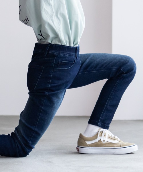 NAVY(ネイビー)の「【 キッズ ガールズ 】NAVY ストレッチ ストレート デニム ウエストギャザーパンツ のびるモン(デニムパンツ・キッズ・ネイビー/ブルー/サックスブルー・160/150/140/130/120/110)」の13枚目の写真