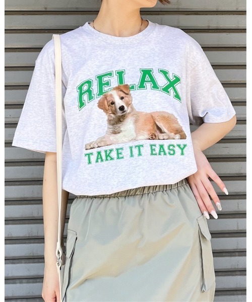 spiritoso（スピリトーゾ）の「【spiritoso】RELAX シートプリントTシャツ (CP)（Tシャツ/カットソー・レディース・ブラック/ホワイト/オートミール・M/L）」の4枚目の写真