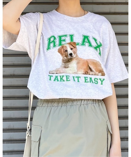 spiritoso（スピリトーゾ）の「【spiritoso】RELAX シートプリントTシャツ (CP)（Tシャツ/カットソー・レディース・ブラック/ホワイト/オートミール・M/L）」の5枚目の写真