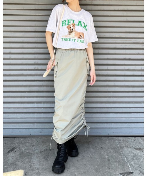 spiritoso（スピリトーゾ）の「【spiritoso】RELAX シートプリントTシャツ (CP)（Tシャツ/カットソー・レディース・ブラック/ホワイト/オートミール・M/L）」の6枚目の写真