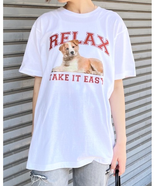 spiritoso（スピリトーゾ）の「【spiritoso】RELAX シートプリントTシャツ (CP)（Tシャツ/カットソー・レディース・ブラック/ホワイト/オートミール・M/L）」の16枚目の写真