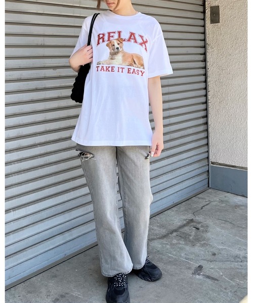 spiritoso（スピリトーゾ）の「【spiritoso】RELAX シートプリントTシャツ (CP)（Tシャツ/カットソー・レディース・ブラック/ホワイト/オートミール・M/L）」の17枚目の写真