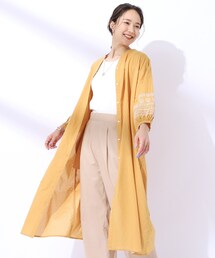 SHOO・LA・RUE | 【洗える/インド綿100％】ふわっと広がる お袖刺繍ワンピース(ワンピース)