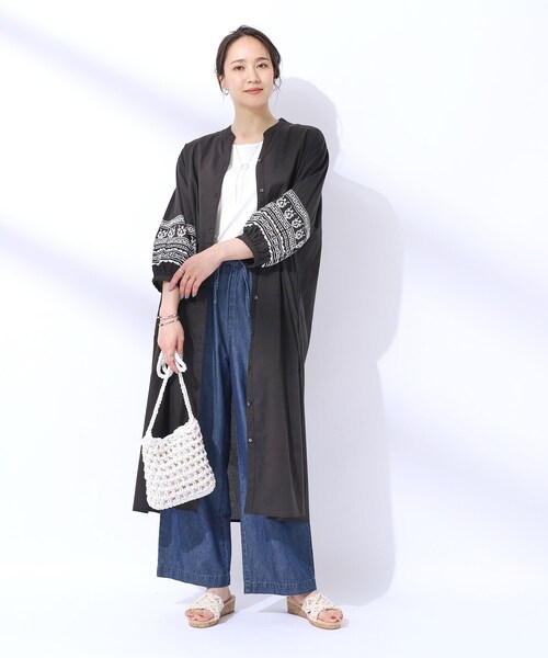 ヨーガンレール インド綿100%ぐるぐる渦巻き刺繍ワンピース JURGENLEHL ヨーガンレール渦巻き刺繍ワンピースインド綿ピンクM