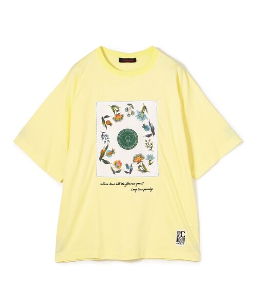CABaN スビンコットン フラワーサークルプリントＴシャツ キャバン CABaN CABaN スビンコットン フラワーサークルプリント