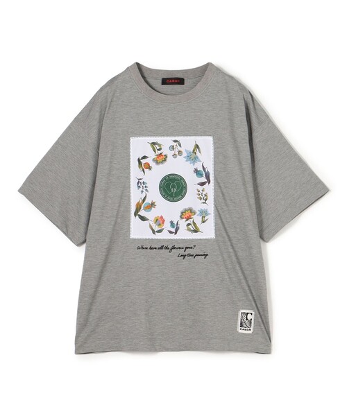 CABaN スビンコットン フラワーサークルプリントTシャツ（T