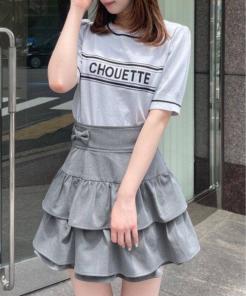 TORTE(トルテ)の「CHOUETTEラインロゴニット(ニット/セーター・レディース・ホワイト/ピンク/ブラック/ブルー・FREE)」の1枚目の写真