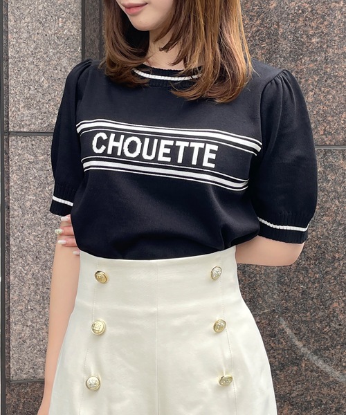 TORTE(トルテ)の「CHOUETTEラインロゴニット(ニット/セーター・レディース・ホワイト/ピンク/ブラック/ブルー・FREE)」の3枚目の写真