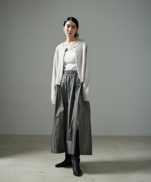 セール】フォックスカシミアクルーネッククロップドカーディガン