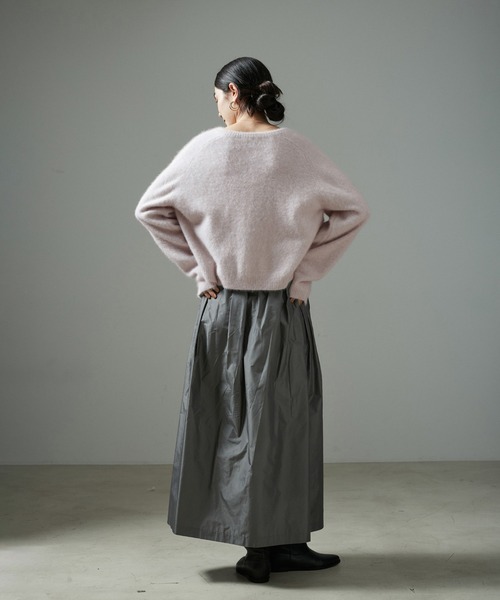 セール】フォックスカシミアクルーネッククロップドカーディガン