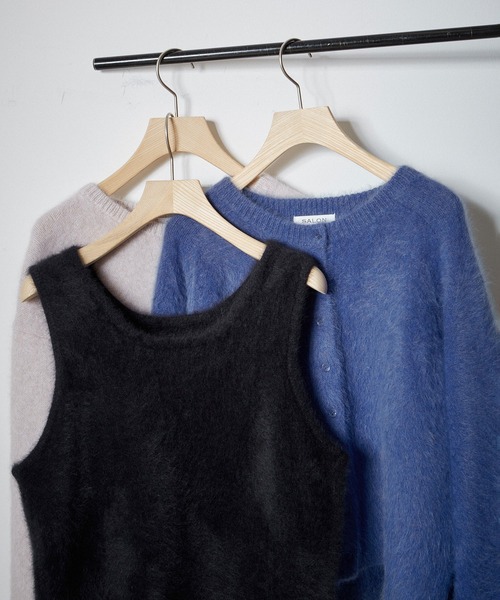 セール】フォックスカシミアクルーネッククロップドカーディガン