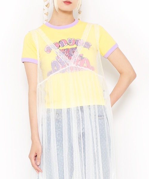 PUNYUS(プニュズ)の「レースレイヤードワンピース(ワンピース・レディース・ブラック/ホワイト・1/2/3/4)」の4枚目の写真