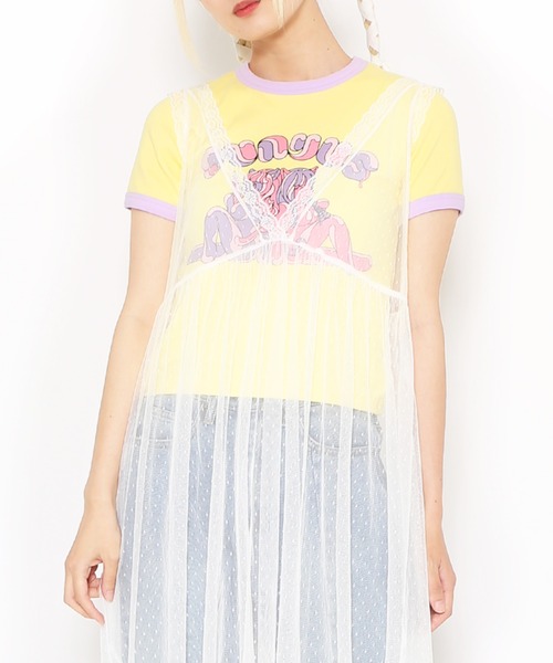 PUNYUS(プニュズ)の「レースレイヤードワンピース(ワンピース・レディース・ブラック/ホワイト・1/2/3/4)」の5枚目の写真