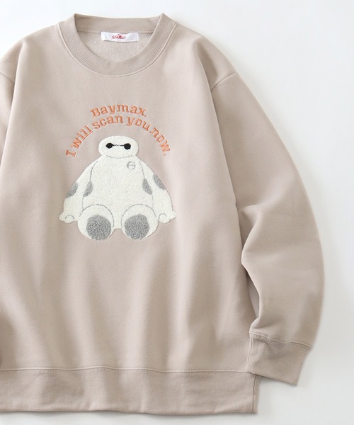 Disney(ディズニー)の「【Disney/ディズニー】アートワークデザイン 裏起毛 サガラ刺繍 クルーネック スウェット トレーナー(スウェット・レディース・ベージュ/ネイビー/グリーン/ライトグレー・M/L)」の1枚目の写真