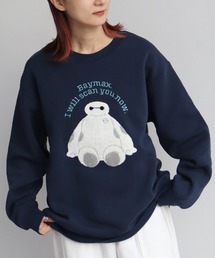 【Disney/ディズニー】アートワークデザイン 裏起毛 サガラ刺繍 クルーネック スウェット トレーナー