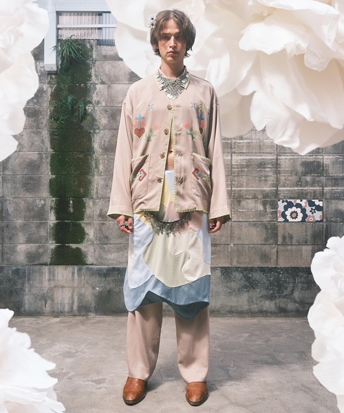 amok（アモク）の「CROSS BONDING SHIRT（シャツ/ブラウス・メンズ・ベージュ/グレー・S/M/L）」の3枚目の写真