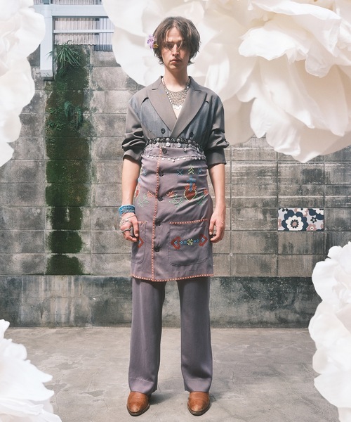 amok（アモク）の「CROSS BONDING SHIRT（シャツ/ブラウス・メンズ・ベージュ/グレー・S/M/L）」の4枚目の写真