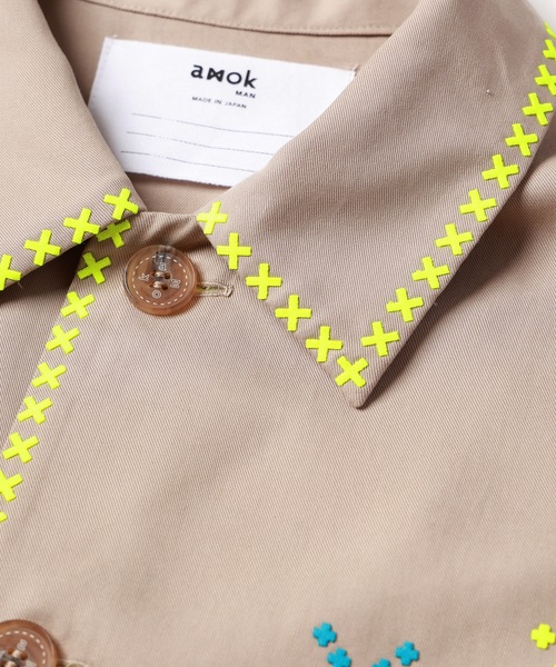 amok（アモク）の「CROSS BONDING SHIRT（シャツ/ブラウス・メンズ・ベージュ/グレー・S/M/L）」の10枚目の写真
