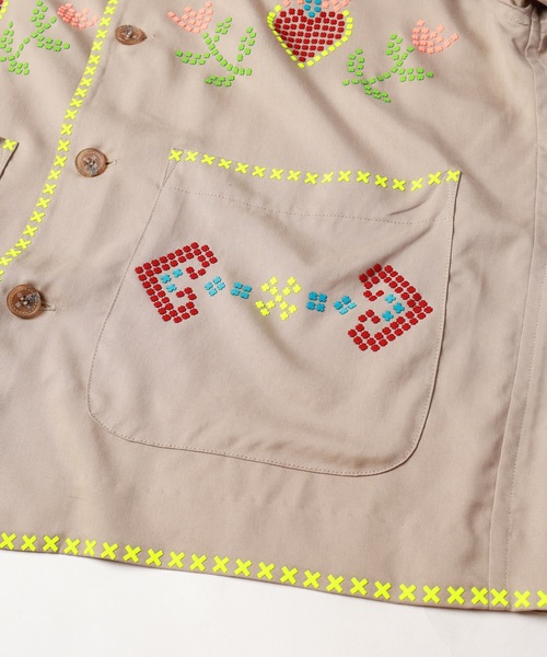 amok（アモク）の「CROSS BONDING SHIRT（シャツ/ブラウス・メンズ・ベージュ/グレー・S/M/L）」の12枚目の写真