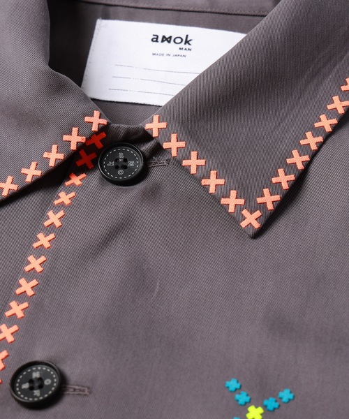 amok（アモク）の「CROSS BONDING SHIRT（シャツ/ブラウス・メンズ・ベージュ/グレー・S/M/L）」の17枚目の写真