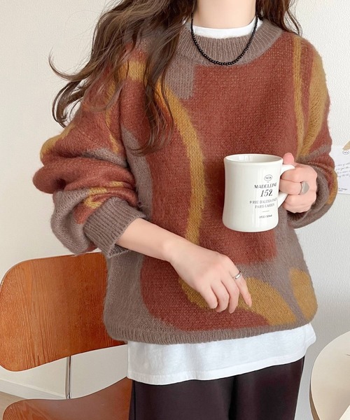 ella selectshopキルト風ジャガードプルオーバー ZUCCa / S キルトジャガード / プルオーバー(M black(26)): SALE
