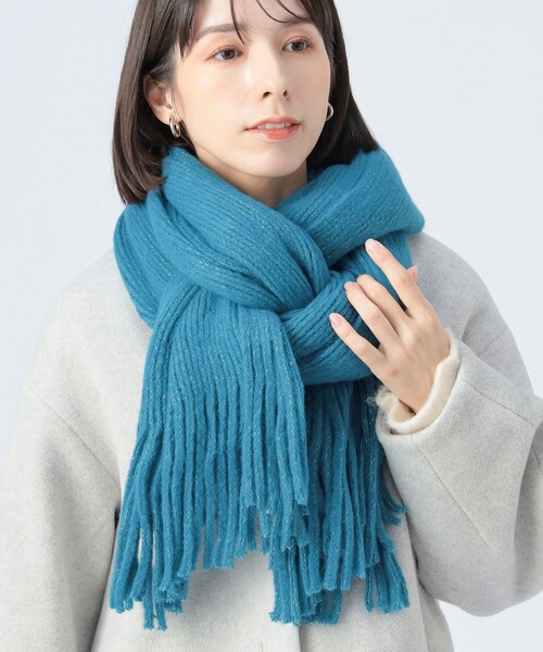 BEAMS HEART（ビームスハート）の「ラメ糸ミックス ストール（ストール/ショール・レディース・ブルー/ブラック/ホワイト系その他5/パープル/オフホワイト/ブラウン・ONE SIZE）」の10枚目の写真