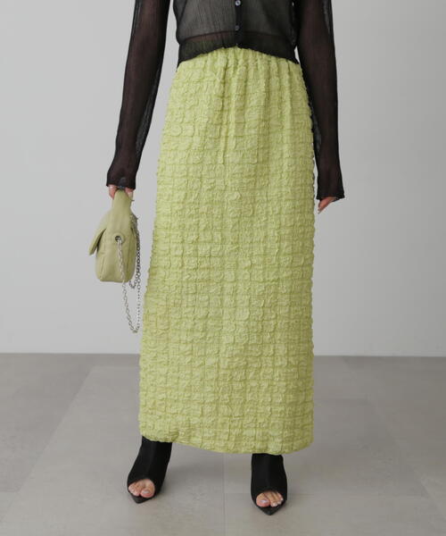 FREE'S MART（フリーズマート）の「◆ぽこぽこナロースカート（スカート・レディース・ホワイト/ライトグリーン/ブラック・SMALL/MEDIUM）」の3枚目の写真