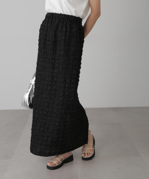 FREE'S MART（フリーズマート）の「◆ぽこぽこナロースカート（スカート・レディース・ホワイト/ライトグリーン/ブラック・SMALL/MEDIUM）」の2枚目の写真