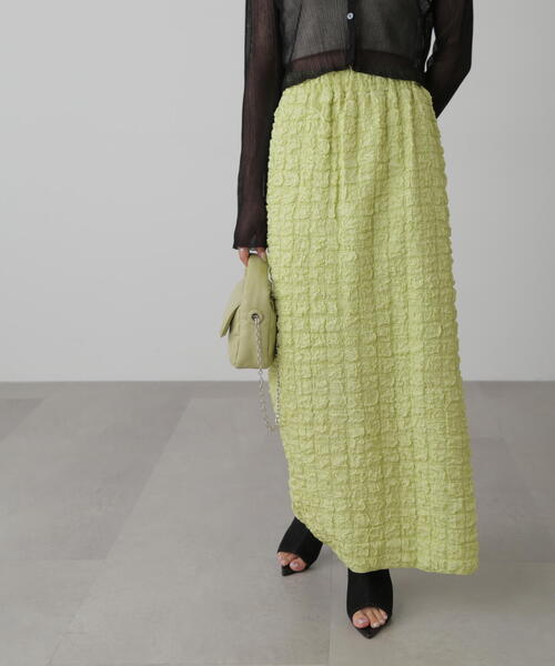 FREE'S MART（フリーズマート）の「◆ぽこぽこナロースカート（スカート・レディース・ホワイト/ライトグリーン/ブラック・SMALL/MEDIUM）」の16枚目の写真