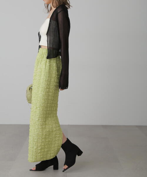 FREE'S MART（フリーズマート）の「◆ぽこぽこナロースカート（スカート・レディース・ホワイト/ライトグリーン/ブラック・SMALL/MEDIUM）」の21枚目の写真