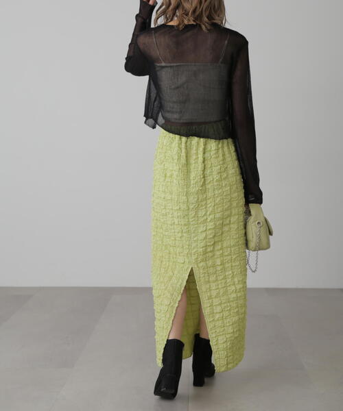 FREE'S MART（フリーズマート）の「◆ぽこぽこナロースカート（スカート・レディース・ホワイト/ライトグリーン/ブラック・SMALL/MEDIUM）」の22枚目の写真